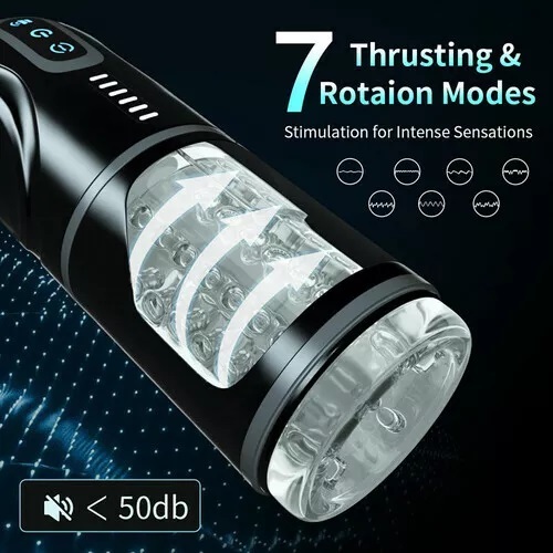 Ultra Technical Hands-free 7 Telescopic Rotation Modes Male Masturbator Cup