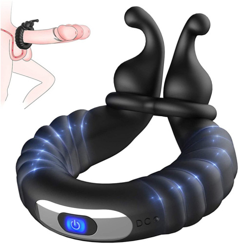 Perineum Massager Vibrating Dual Penis Ring