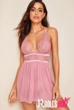 Sexy Sling Hanging Neck Mesh See-Through Nightdress (Three Colors)