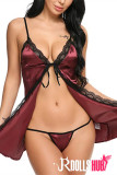 Sexy Split Sling Lace Women's Nightdress (Three Colors)