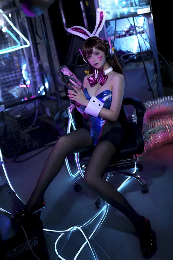 Overwatch Sexy Bunny DVA Cosplay Outfit Set