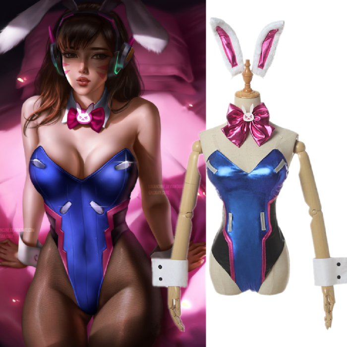 Connection Medicinal Abundance Overwatch Sexy Bunny DVA Cosplay Outfit Set