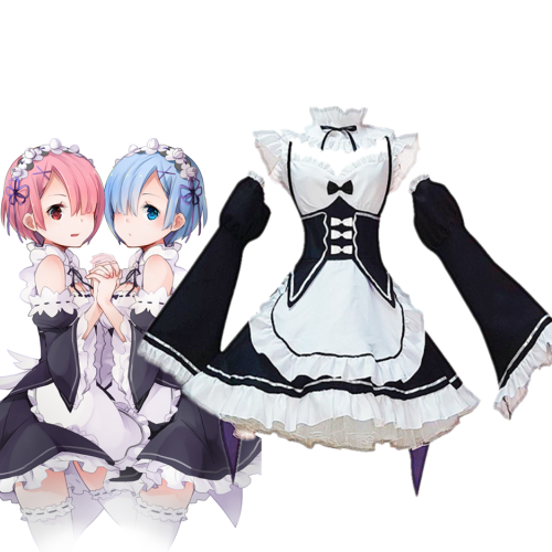 Re: Zero ゼロから始める異世界生活 Rem & Ram Cosplay Outfit Set