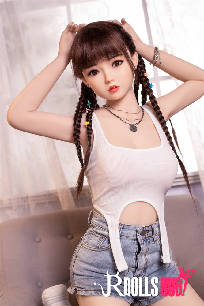 silicone beautiful young sex doll 160cm/5ft2 XNX Doll Small breast and nipple Silicone Sex Doll with R+S  makeup Head X5 Gemma-Blue Nightdress main image 0