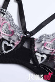 Sexy see-through love lace lingerie set