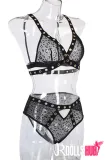Sexy leopard print perforated see-through underwear