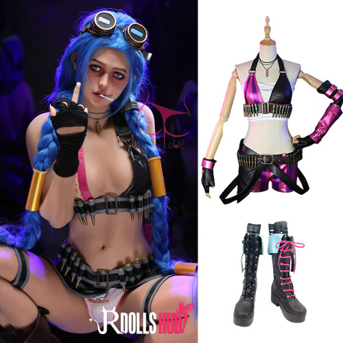 League of Legends Jinx Cosplay Outfit Set