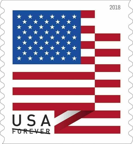 2018 US Flag Postcard Forever Postage Stamps Coil of 100 US Postal First Class