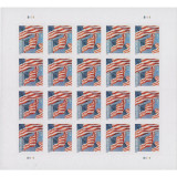 2022 US Flag square Postcard Forever Postage Stamps Sheet of 20 US Postal First Class