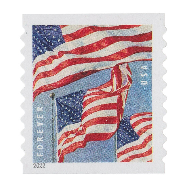 2022 US Flag Postcard Forever Postage Stamps Coil of 100 US Postal First Class