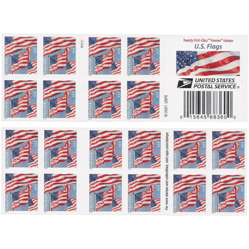 2022 US Flag Strip Postcard Forever Postage Stamps Sheet of 20 US Postal First Class