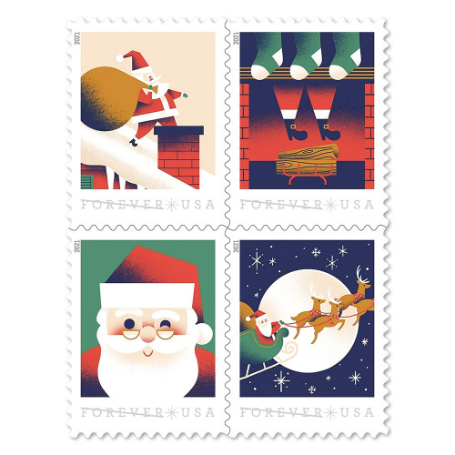 US A Visit from St Nick Book of 20 Forever First Class Postage Stamps