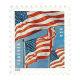 2022 US Flag square Postcard Forever Postage Stamps Sheet of 20 US Postal First Class