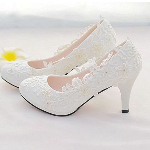 European style woman wedding shoes ivory laces shoes plus size 41 42 lady female brides wedding bridal shoes drop shipping