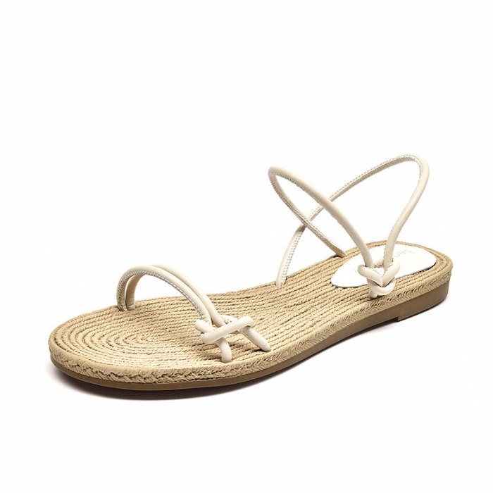 BeauToday Gladiator Sandals Women PU Narrow Band Rome Summer Beach Ladies Casual Flat Shoes Handmade 32244