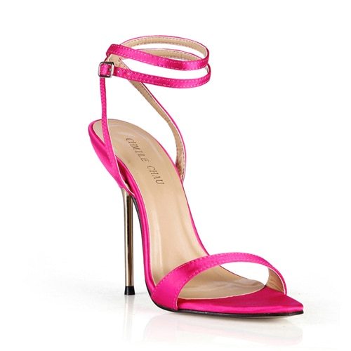High Heel Sandals Stiletto Sexy Women Sandal Bridals Party Summer Metal Heeled Sandals Open Toe Ankle Strap Lady Shoe 3845-i