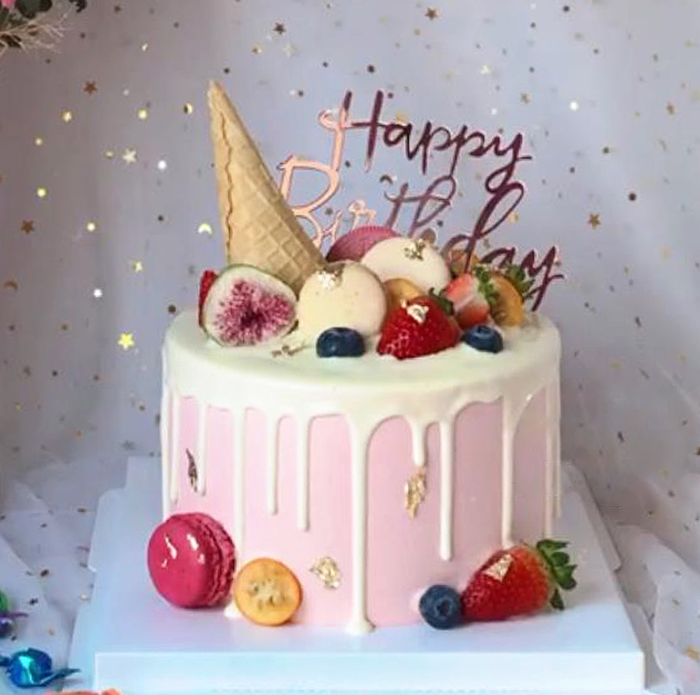 Cream birthday cake