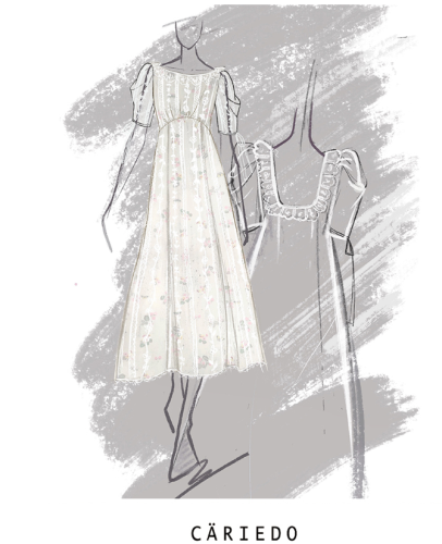 CARIEDO summer new style temperament goddess fan white lace dress