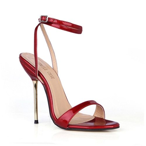 High Heel Sandals Stiletto Sexy Women Sandal Bridals Party Summer Metal Heeled Sandals Open Toe Ankle Strap Lady Shoe 3845-i