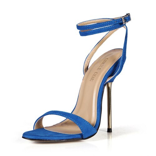 High Heel Sandals Stiletto Sexy Women Sandal Bridals Party Summer Metal Heeled Sandals Open Toe Ankle Strap Lady Shoe 3845-i