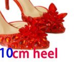 Wedding Shoes Bride Women Summer Sandals Crystal News Lady Big Size High Heels Princess Shoes Silver Red Colorful Discolora Shoe