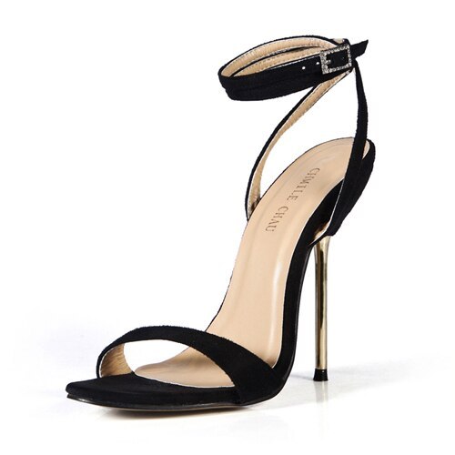 High Heel Sandals Stiletto Sexy Women Sandal Bridals Party Summer Metal Heeled Sandals Open Toe Ankle Strap Lady Shoe 3845-i