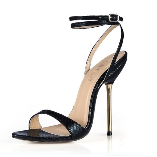 High Heel Sandals Stiletto Sexy Women Sandal Bridals Party Summer Metal Heeled Sandals Open Toe Ankle Strap Lady Shoe 3845-i