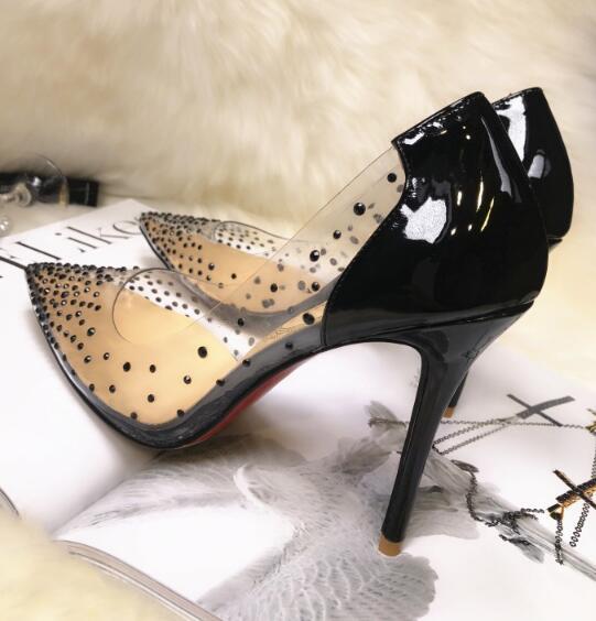 Luxury Crystals Clear PVC  Women High Heels So Kate 12cm/10cm/8cm Pigalle Wedding Shoes Woman Pumps Sexy Ladies Big Size 42 43 4