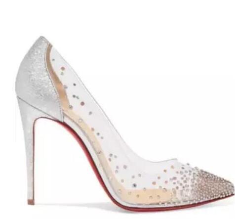 Luxury Crystals Clear PVC  Women High Heels So Kate 12cm/10cm/8cm Pigalle Wedding Shoes Woman Pumps Sexy Ladies Big Size 42 43 4