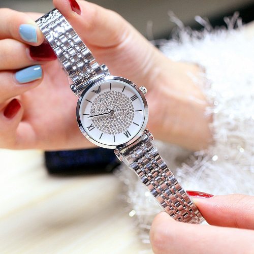2021Fashion Quartz Watch Women Luxury Diamond Wristwatch Women Steel Waterproof Women Watches Simple Elegant Ladies Female Clock