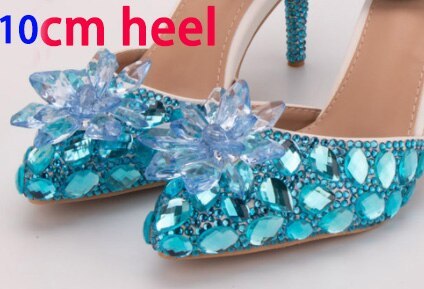 Wedding Shoes Bride Women Summer Sandals Crystal News Lady Big Size High Heels Princess Shoes Silver Red Colorful Discolora Shoe