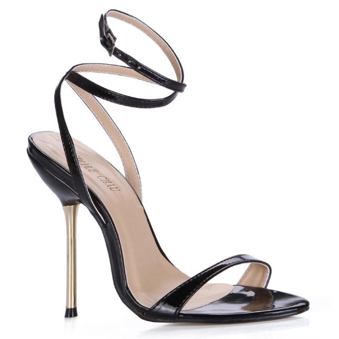 High Heel Sandals Stiletto Sexy Women Sandal Bridals Party Summer Metal Heeled Sandals Open Toe Ankle Strap Lady Shoe 3845-i