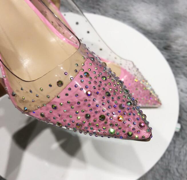 Luxury Crystals Clear PVC  Women High Heels So Kate 12cm/10cm/8cm Pigalle Wedding Shoes Woman Pumps Sexy Ladies Big Size 42 43 4