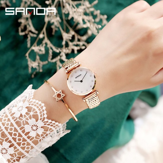 BASID Top Brand Luxury Stylish Elegant Rhinestone Women's Watches Waterproof Quartz Wristwatch Fashion Casual Female Ladies