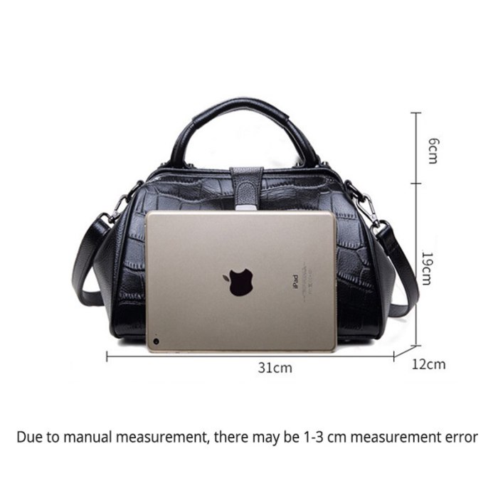OYIXINGER Women Genuine Leather Messenger Bags Womens Alligator Clasp Pillow Totes Bags Female Real Leather Crossbody Doctor Bag