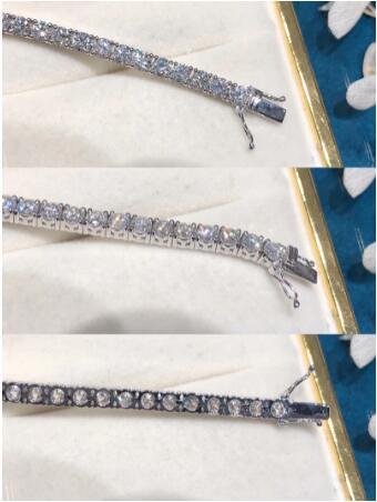 LUOWEND 100% Real 18K Au750 Solid White Gold Bangle Luxury Classic Natural Diamond Bracelet Trendy Jewelry Customize（50000 credits）