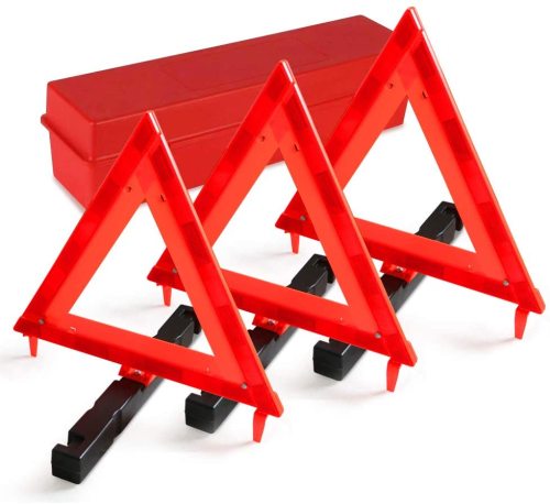 MYSBIKER Safety Triangle Warning 3PACK,Dot Approved,Roadside Reflectors, Emergency Triangle for Vehicles,Car Road Reflective KIT