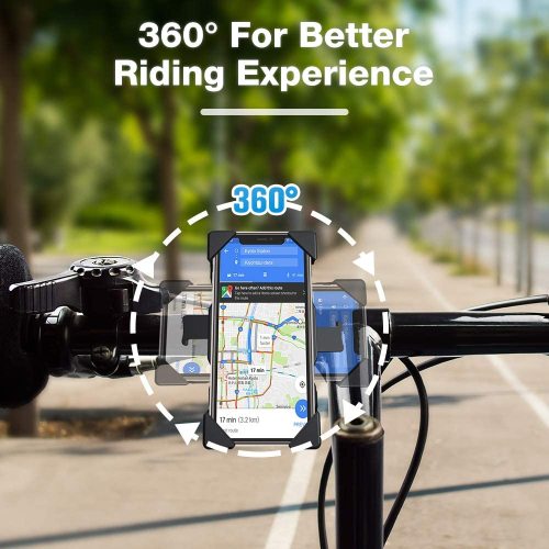 MYSBIKER Bike Phone Mount, Motorcycle Phone Holer, Handlebar Cell Phone Clamp,Scooter Phone Clip with 360° Rotation for iPhone12，S9,S10 and More 4  - 6.5  Cellphone,ATV,Bicycle,Motorbike,Stroller