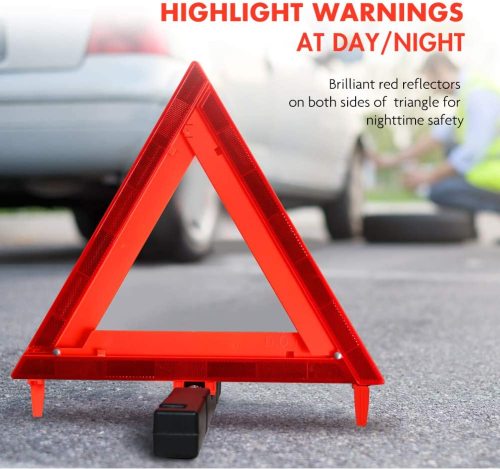 MYSBIKER Safety Triangle Warning 3PACK,Dot Approved,Roadside Reflectors, Emergency Triangle for Vehicles,Car Road Reflective KIT