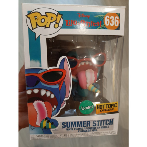 US$ 16.99 - funko pop DISNEY LILO STITCH Summer Stitch 636# With Protector  Box Vinyl Action Figures Model Toys for Children gift - m.funkofans.com