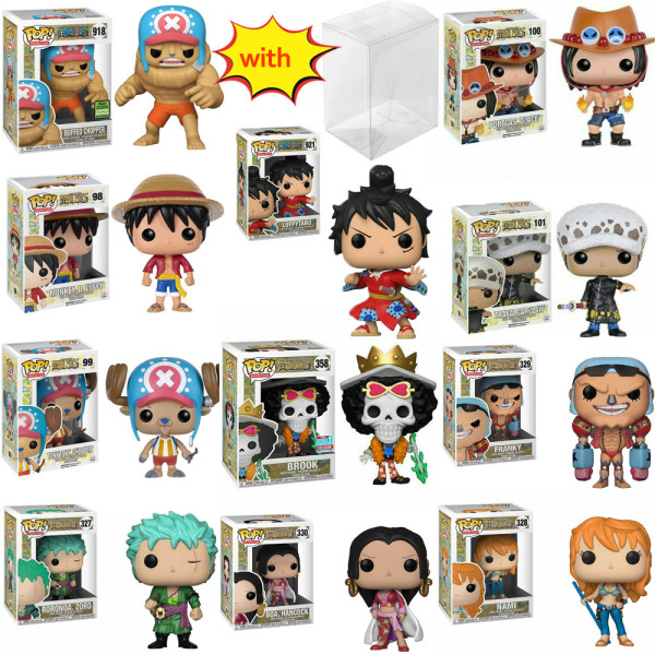 funko pop ONE PIECE  Buffed Chopper 918# Hancock 330# Nami 328# Luffy 98# Zoro 327# Luffytaro 921#  With Protector Box Vinyl Action Figures Model Toys for Children gift