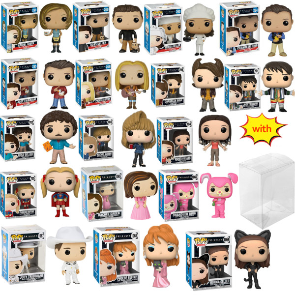 funko pop FRIENDS Joey 265# Joey 701# Rachel 201# Rachel 703# Ross 262# Ross702# Monica 263# Monica 1069# Phoebe 705# Phoebe 1068# With Protector Box Vinyl Action Figures Model Toys for Children gift