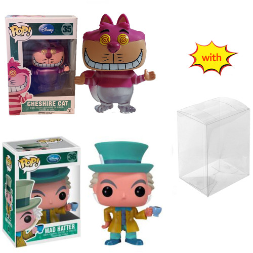 funko pop DISNEY Cheshire Cat 35# Mad Hatter 36# With Protector Box Vinyl Action Figures Model Toys for Children gift