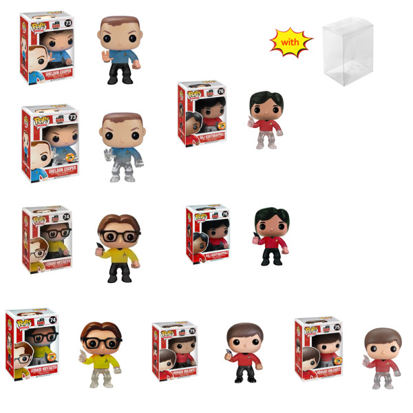 funko pop the Big Bang Theory SHELDON COOPER 73# Raj Koothrappali 76#  Howard Wolowitz 75# LEONARD HOFSTADTER 74# With Protector Box Vinyl Action Figures Model Toys for Children gift