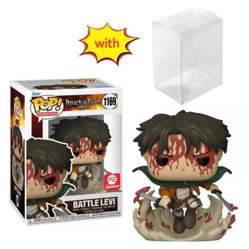 funko pop ATTACK ON TITAN BATTLE LEVI 1169# With Protector Box Vinyl Action Figures Model Toys for Children gift