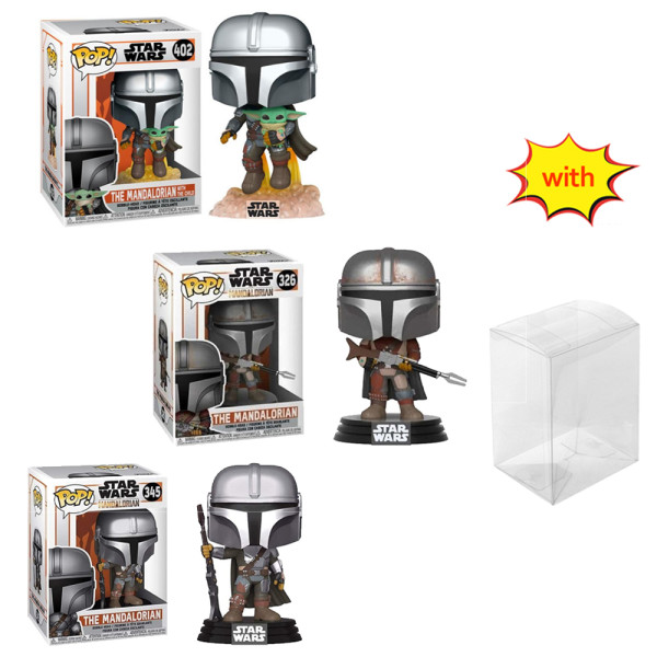 Funko pop STAR WARS  THE MANDALORIAN 326# 345# 402 #With Protector Box Vinyl Action Figures Model Toys for Children gift