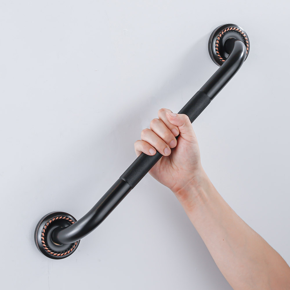 IMPEU 18-inch Grab Bar - Brushed Nickel, Anti-Slip Shower Safety Bar Or Towel Holder - View #3