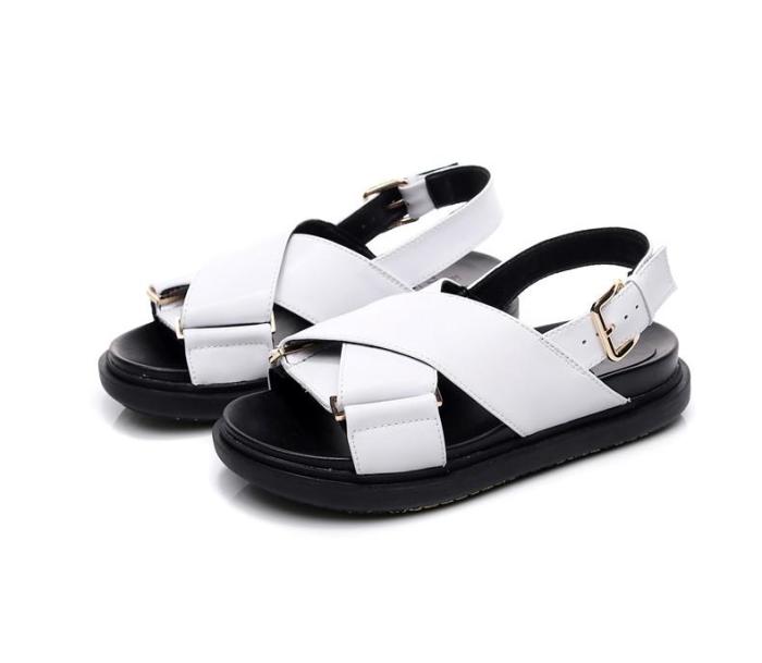 FISH MOUTH WHITE NICE SANDALS