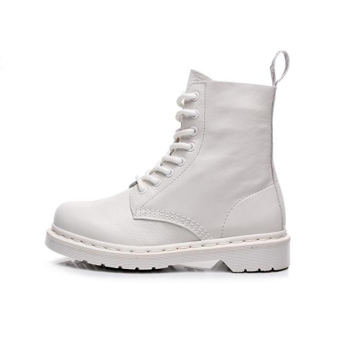 1460 ALL WHITE PASCAL VIRGINIA LEATHER ANKLE BOOTS UNISEX