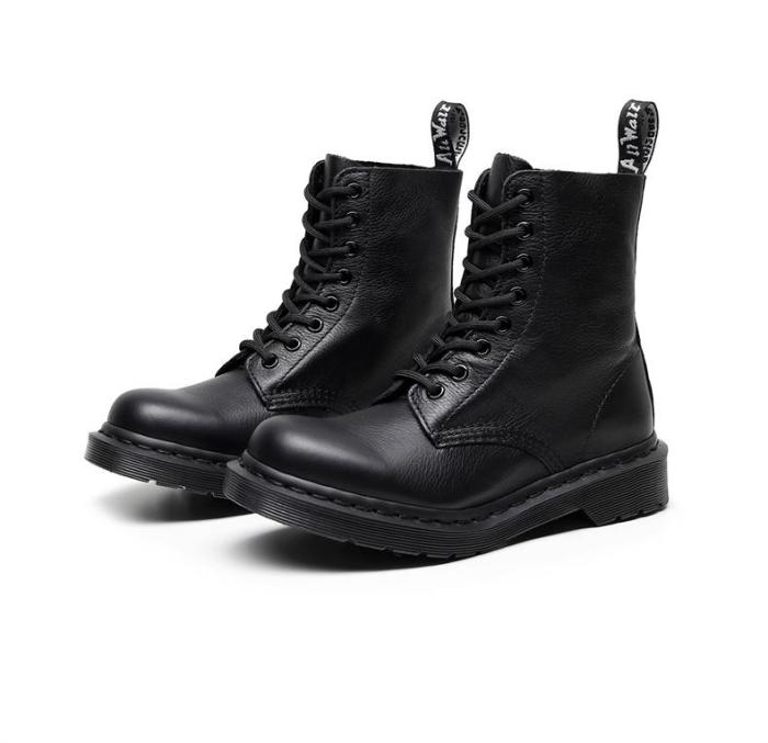 1460 ALL BLACK PASCAL VIRGINIA LEATHER ANKLE BOOTS UNISEX